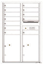 Versatile Front Loading Commercial Mailbox with 12 Tenant Compartments and 2 Parcel Lockers - Double Column-White (WH)