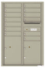 Versatile Front Loading Commercial Mailbox with 13 Tenant Compartments and 2 Parcel Lockers - Double Column-Postal Grey (PG)