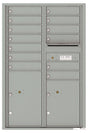 Versatile Front Loading Commercial Mailbox with 13 Tenant Compartments and 2 Parcel Lockers - Double Column-Silver Speck (SS)