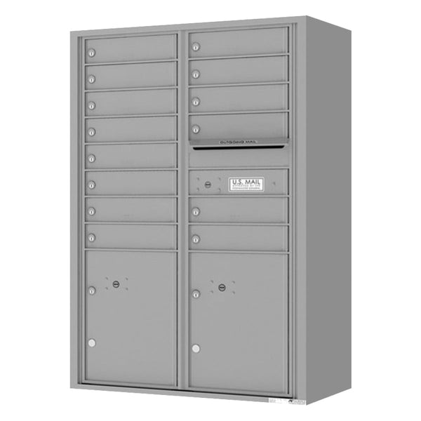 Florence 4C Horizontal Mailbox - 14 Doors, 2 Parcel Lockers - 13 Doors High Private Access