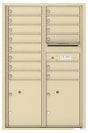 Versatile Front Loading Commercial Mailbox with 14 Tenant Compartments and 2 Parcel Lockers - Double Column-Sandstone (SD)