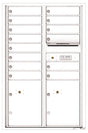 Versatile Front Loading Commercial Mailbox with 14 Tenant Compartments and 2 Parcel Lockers - Double Column-White (WH)