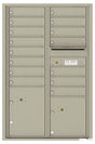 Versatile Front Loading Commercial Mailbox with 15 Tenant Compartments and 2 Parcel Lockers - Double Column-Postal Grey (PG)