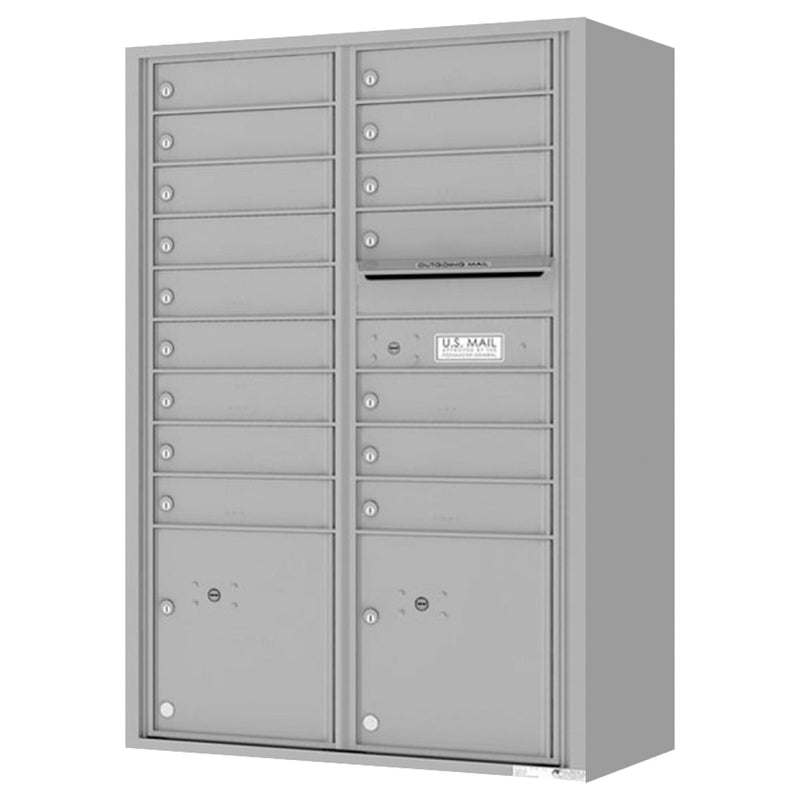 Florence 4C Horizontal Mailbox - 16 Doors, 2 Parcel Lockers - 13 Doors High Private Access