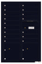 Versatile Front Loading Commercial Mailbox with 16 Tenant Compartments and 2 Parcel Lockers - Double Column-Black (BK)