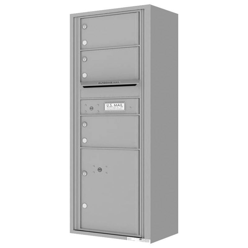 Florence 4C Horizontal Mailbox - 3 Doors, 1 Parcel Locker - 13 Doors High Private Access