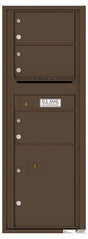 Versatile Front Loading Commercial Mailbox with 3 Tenant Compartments and 1 Parcel Locker - Single Column-Antique Bronze (AB)