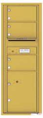 Versatile Front Loading Commercial Mailbox with 3 Tenant Compartments and 1 Parcel Locker - Single Column-Gold Speck (GS)