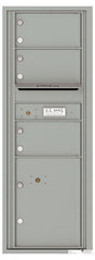 Versatile Front Loading Commercial Mailbox with 3 Tenant Compartments and 1 Parcel Locker - Single Column-Silver Speck (SS)
