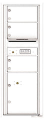 Versatile Front Loading Commercial Mailbox with 3 Tenant Compartments and 1 Parcel Locker - Single Column-White (WH)