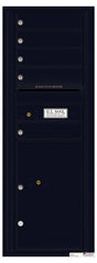 Versatile Front Loading Commercial Mailbox with 5 Tenant Compartments and 1 Parcel Locker - Single Column-Black (BK)