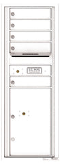 Versatile Front Loading Commercial Mailbox with 5 Tenant Compartments and 1 Parcel Locker - Single Column-White (WH)