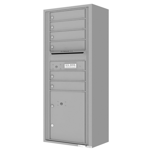 Florence 4C Horizontal Mailbox - 6 Doors, 1 Parcel Locker - 13 Doors High Private Access