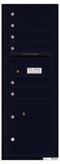Versatile Front Loading Commercial Mailbox with 6 Tenant Compartments and 1 Parcel Locker - Single Column-Black (BK)