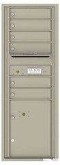 Versatile Front Loading Commercial Mailbox with 6 Tenant Compartments and 1 Parcel Locker - Single Column-Postal Grey (PG)