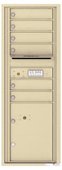 Versatile Front Loading Commercial Mailbox with 6 Tenant Compartments and 1 Parcel Locker - Single Column-Sandstone (SD)