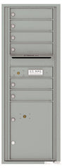 Versatile Front Loading Commercial Mailbox with 6 Tenant Compartments and 1 Parcel Locker - Single Column-Silver Speck (SS)