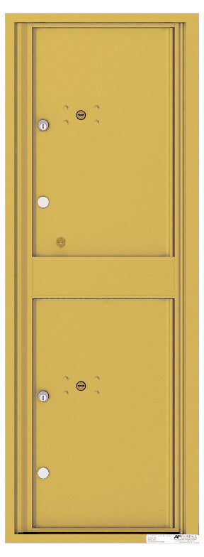 Versatile Front Loading Fully Recessed Single Column Commercial Mailbox with 2 Medium Size Parcel Lockers-Gold Speck (GS)