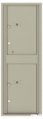 Versatile Front Loading Fully Recessed Single Column Commercial Mailbox with 2 Medium Size Parcel Lockers-Postal Grey (PG)