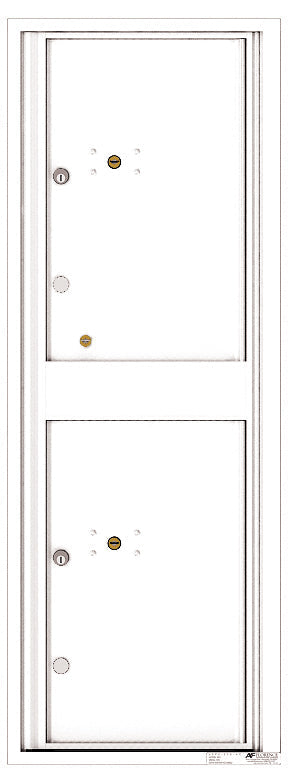 Versatile Front Loading Fully Recessed Single Column Commercial Mailbox with 2 Medium Size Parcel Lockers-White (WH)