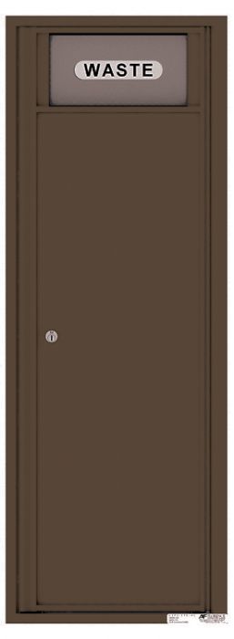 Versatile Front Loading Single Column Extra-Large Trash Receptacle Recycling Bin-Antique Bronze (AB)