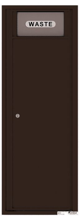 Versatile Front Loading Single Column Extra-Large Trash Receptacle Recycling Bin-Dark Bronze (DB)