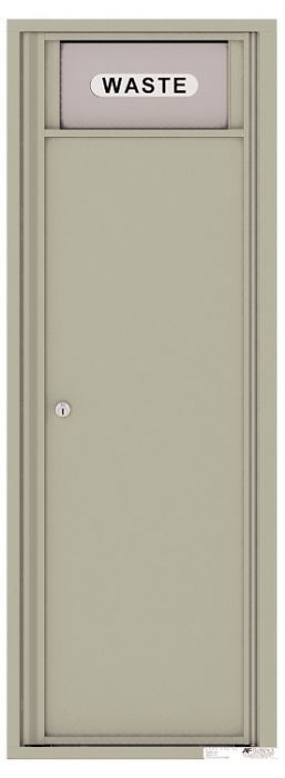 Versatile Front Loading Single Column Extra-Large Trash Receptacle Recycling Bin-Postal Grey (PG)