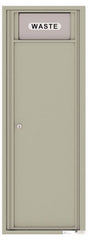 Versatile Front Loading Single Column Extra-Large Trash Receptacle Recycling Bin-Postal Grey (PG)