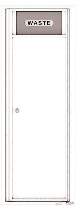 Versatile Front Loading Single Column Extra-Large Trash Receptacle Recycling Bin-White (WH)