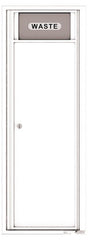 Versatile Front Loading Single Column Extra-Large Trash Receptacle Recycling Bin-White (WH)