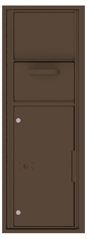Versatile Front Loading Single Column Mailbox Collection Drop Box with Pull Down Hopper - 4C13S-HOP-Antique Bronze (AB)