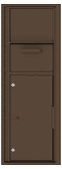 Versatile Front Loading Single Column Mailbox Collection Drop Box with Pull Down Hopper - 4C13S-HOP-Antique Bronze (AB)