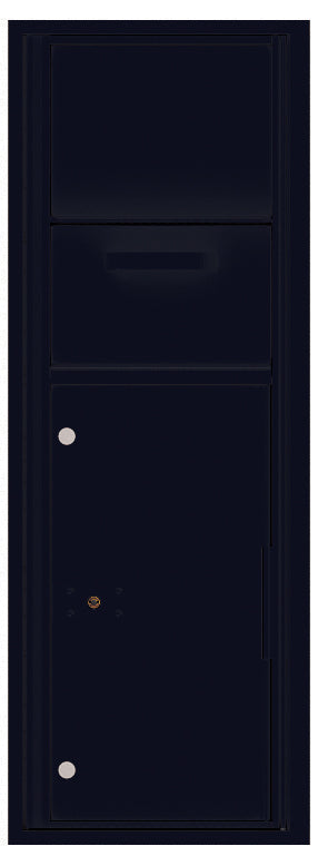 Versatile Front Loading Single Column Mailbox Collection Drop Box with Pull Down Hopper - 4C13S-HOP-Black (BK)