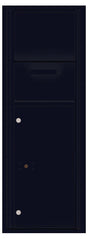 Versatile Front Loading Single Column Mailbox Collection Drop Box with Pull Down Hopper - 4C13S-HOP-Black (BK)