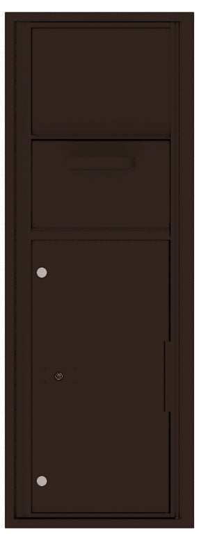 Versatile Front Loading Single Column Mailbox Collection Drop Box with Pull Down Hopper - 4C13S-HOP-Dark Bronze (DB)