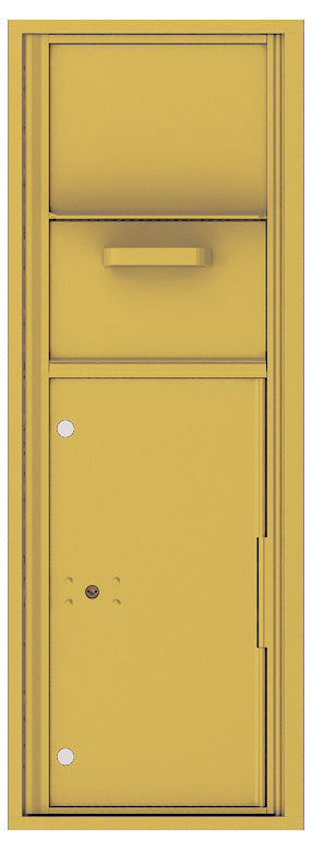 Versatile Front Loading Single Column Mailbox Collection Drop Box with Pull Down Hopper - 4C13S-HOP-Gold Speck (GS)