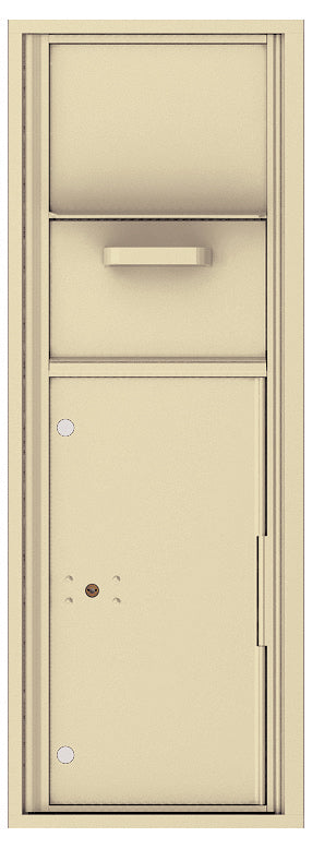 Versatile Front Loading Single Column Mailbox Collection Drop Box with Pull Down Hopper - 4C13S-HOP-Sandstone (SD)