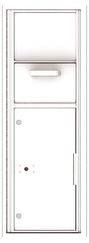 Versatile Front Loading Single Column Mailbox Collection Drop Box with Pull Down Hopper - 4C13S-HOP-White (WH)
