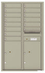 Front Loading Commercial Mailbox - 14 Tenant Doors and 2 Parcel Lockers - Double Column-Postal Grey (PG)