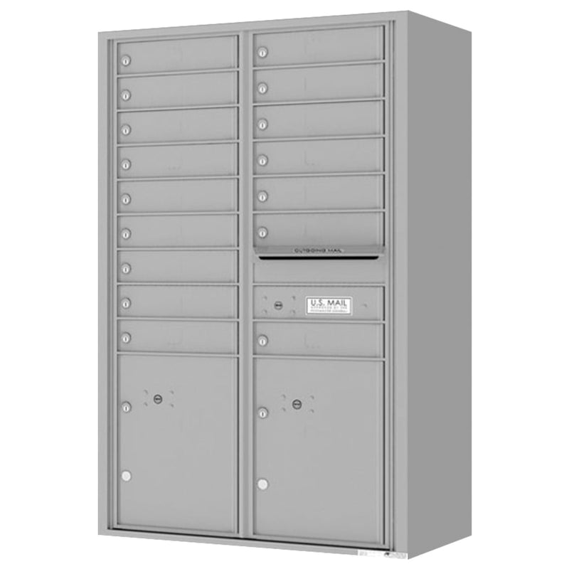 Florence 4C Horizontal Mailbox - 16 Doors, 2 Parcel Lockers - 14 Doors High Private Access