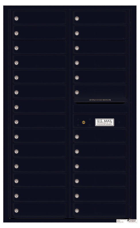 Front Loading Commercial Mailbox - 26 Tenant Doors - Double Column-Black (BK)