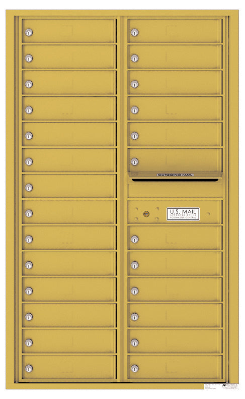 Front Loading Commercial Mailbox - 26 Tenant Doors - Double Column-Gold Speck (GS)