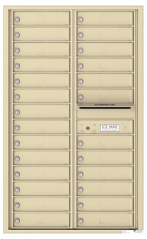 Front Loading Commercial Mailbox - 26 Tenant Doors - Double Column-Sandstone (SD)