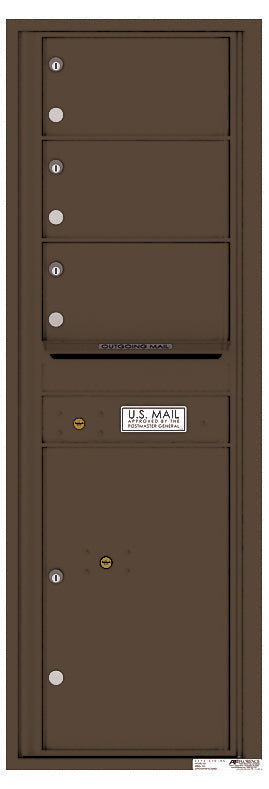 Florence 4C Horizontal Mailbox - 3 Doors, 1 Parcel Locker - 14 Doors High USPS Access
