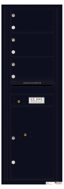 Florence 4C Horizontal Mailbox - 3 Doors, 1 Parcel Locker - 14 Doors High USPS Access
