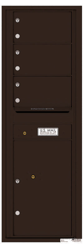 Florence 4C Horizontal Mailbox - 3 Doors, 1 Parcel Locker - 14 Doors High Private Access