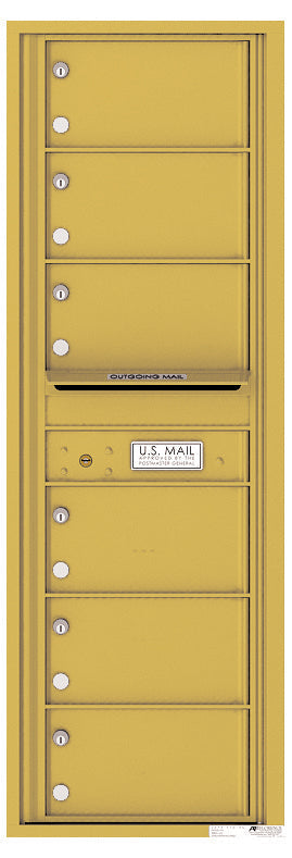 Front Loading Commercial Mailbox - 6 Tenant Doors - Single Column-Gold Speck (GS)