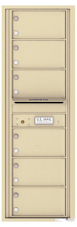 Front Loading Commercial Mailbox - 6 Tenant Doors - Single Column-Sandstone (SD)