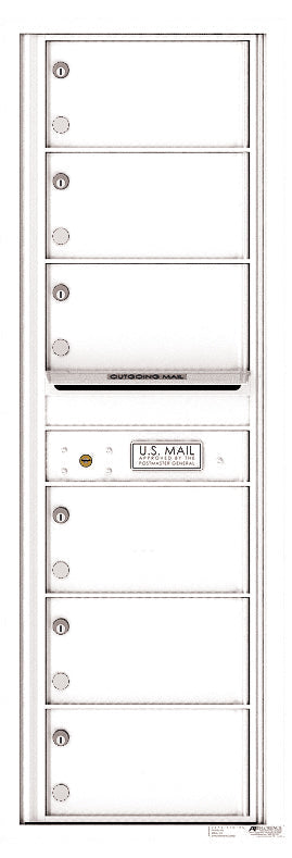 Front Loading Commercial Mailbox - 6 Tenant Doors - Single Column-White (WH)
