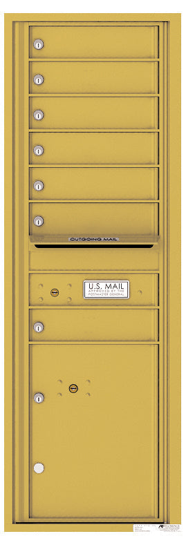 Front Loading Commercial Mailbox - 7 Tenant Doors and 1 Parcel Locker - Single Column-Gold Speck (GS)